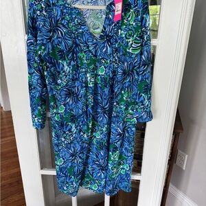 Lilly Pulitzer Blue and Green Long Sleeve Dress